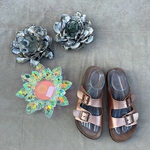 🍓SNJ Buckle Straps Sandals Flip Flop Flatbed Sz 8